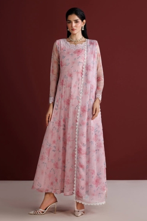 Fiorella By Farasha Embroidered Chiffon Suits Unstitched 3 Piece FF26C - Pink Essence – Formal Collection