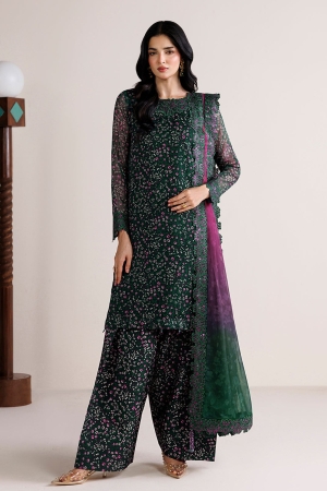 Fiorella By Farasha Embroidered Chiffon Suits Unstitched 3 Piece FF26C - Viridian Tale – Formal Collection