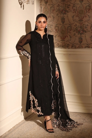 Ensembles by Azure Embroidered Unstitched Chiffon Suits 3 Piece AZU25EU ES-116 Dusken Lace - Festive Collection