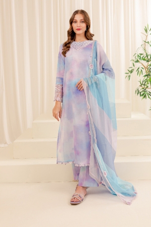 Farasha Embroidered Essentials Suits Unstitched 3 Piece - FPE-03 SNOWY DOVE - Exclusive Collection