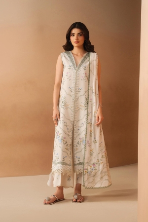 Haze A Prints by Afrozeh Unstitched Embroidered Lawn 3 Piece Suit AF26UAP FWU-106 Luem Ivory - Summer Collection