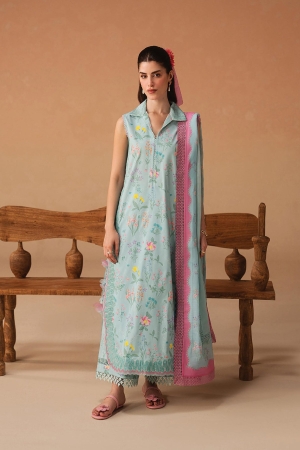 Haze A Prints by Afrozeh Unstitched Embroidered Lawn 3 Piece Suit AF26UAP Sunlaced Plum FWU-110 - Summer Collection