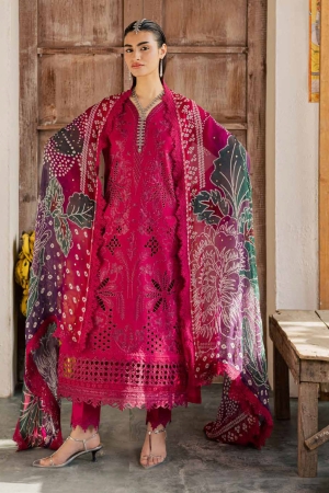 Bazar by Nureh Unstitched Chikankari Lawn 4 Piece Suit NU26UNL NE-255 - Eid Collection