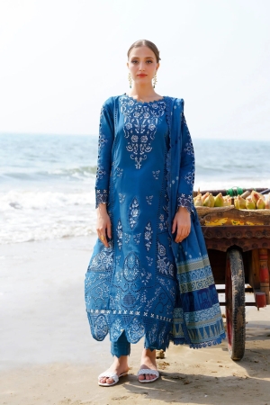 Saagar By Aabyaan Embroidered Chikankari Suit Unstitched 3 Piece ABY26A AF-12 ZEENA - Festive Collection