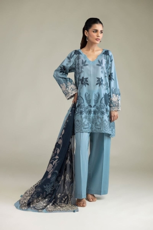 Khaadi Emrboidered Lawn Suits Unstitched 3 Pc - K-T-A22-26-219FA2 - Summer Collection