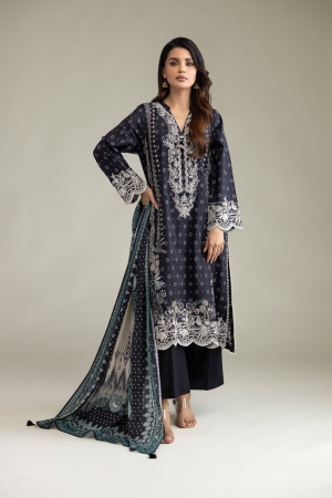 Khaadi Emrboidered Lawn Suits Unstitched 3 Pc - K-A22-26-219FC2-E - Summer Collection