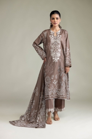 Khaadi Emrboidered Lawn Suits Unstitched 3 Pc - K-A22-26-219FE1-E - Summer Collection