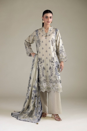 Khaadi Emrboidered Lawn Suits Unstitched 3 Pc - K-A22-26-219FH2-E - Summer Collection