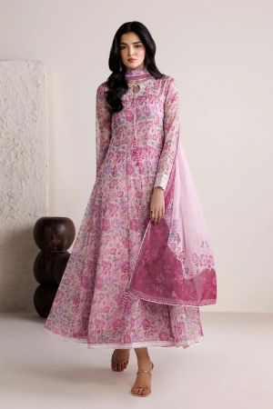 Fiorella By Farasha Embroidered Chiffon Suits Unstitched 3 Piece FF26C - Cottage Rose – Formal Collection