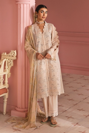 Cross Stitch Embroidered Lawn Suit Unstitched 3 Piece PEACH PARFAIT - Summer Collection