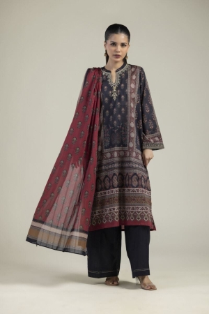 Khaadi Emrboidered Lawn Suits Unstitched 3 Pc - K-T-A22-26-216FE1 - Summer Collection